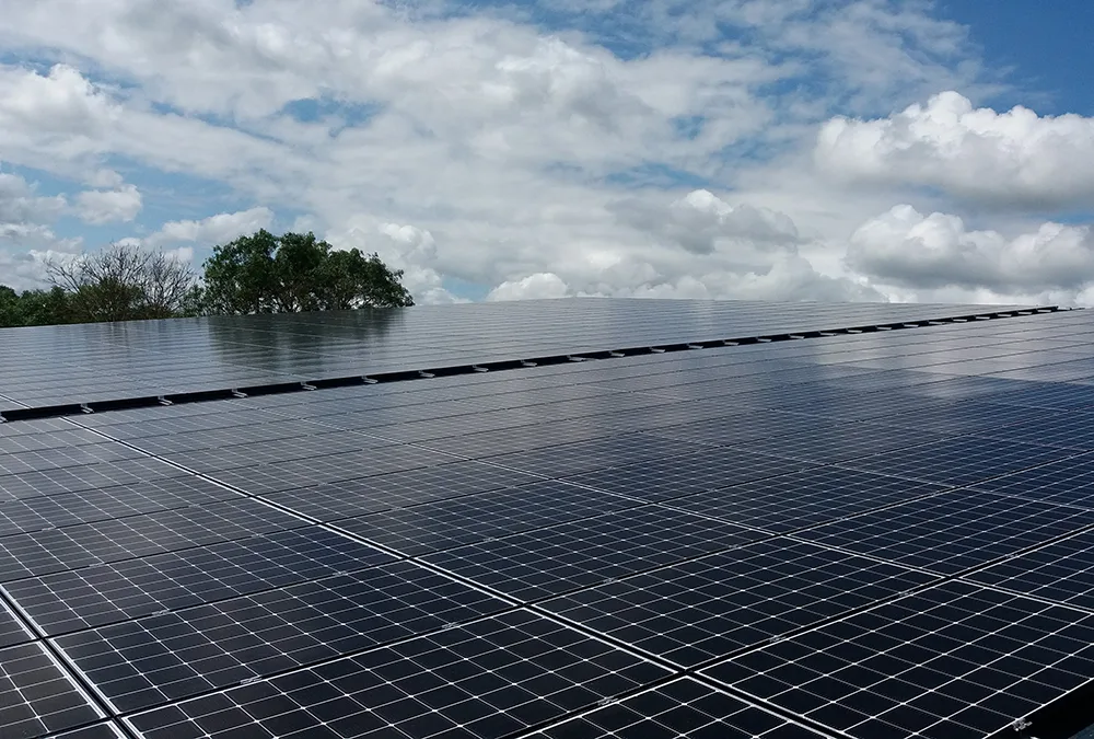 SolarEdge commercial install on industrial roof