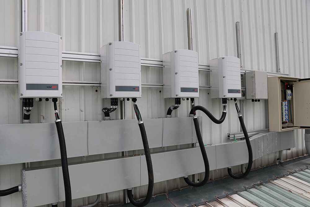 SolarEdge commercial array close-up